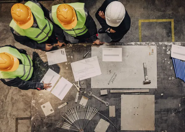 Workers and manager with documents